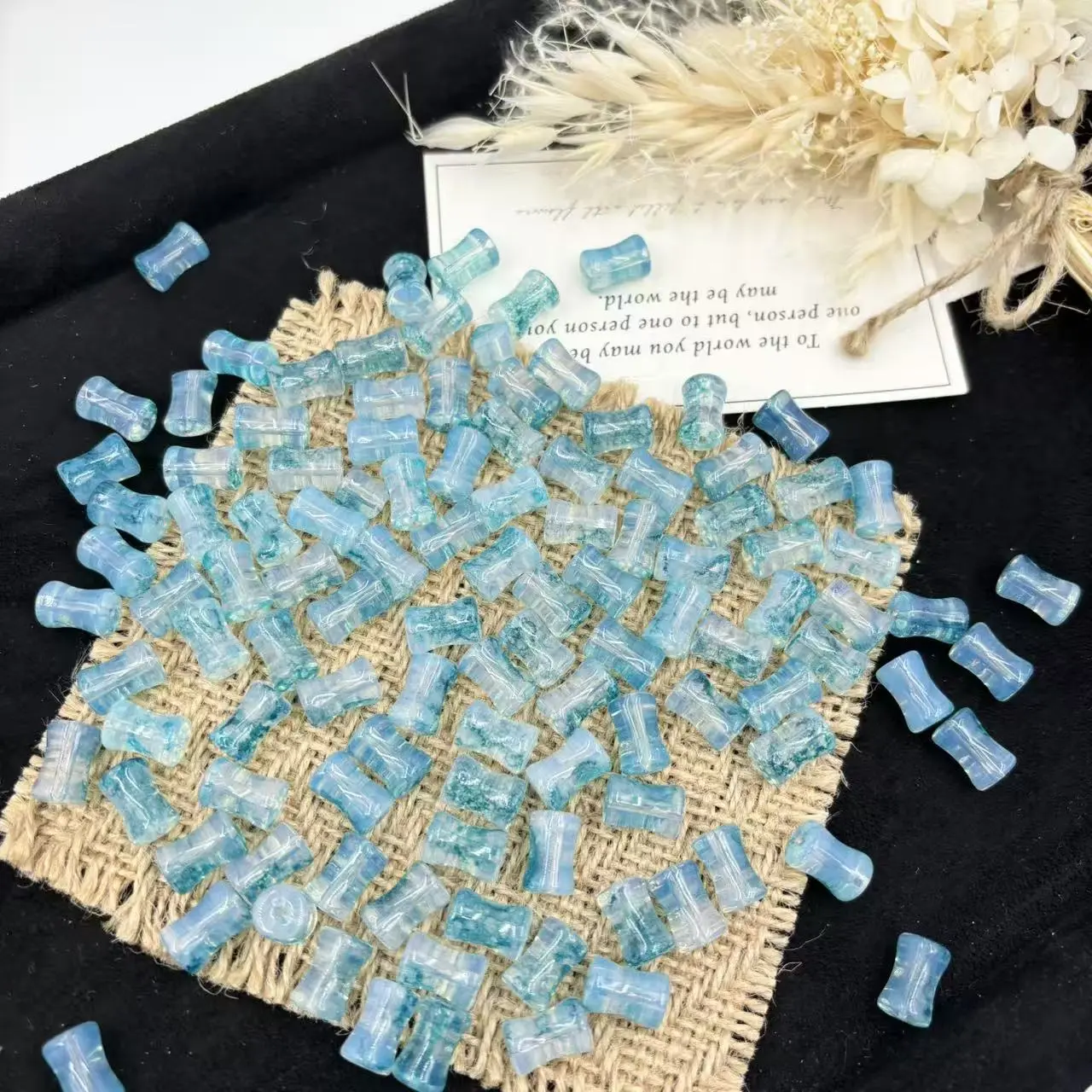 Icy Clear Bamboo Tube Glass Beads (BOGO)