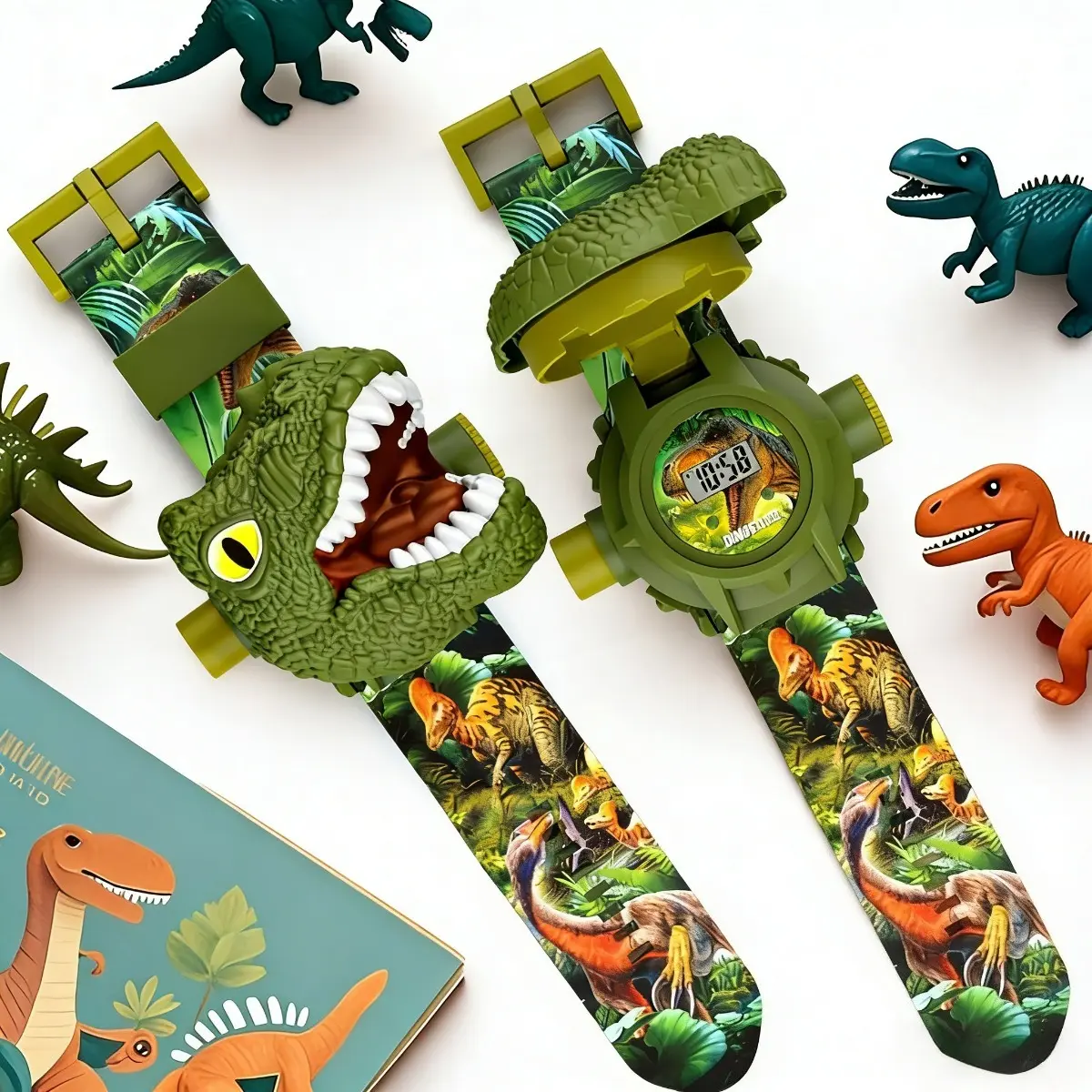 Kids' Dinosaur Watch - Interactive Digital Electronic Projection Toy with Adjustable Silicone Strap, Educational Science & Tech Toy, Easter/Children’s Day Gifts