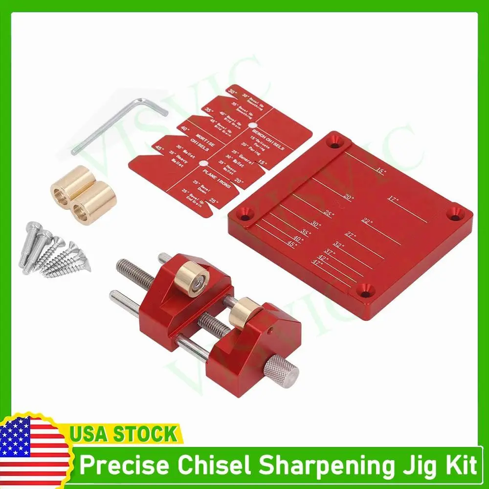 Aluminum Alloy Chisel Sharpening Jig Kit - Precise Honing Guide System with Angle Fixtures for Chisels, Planes, Automotive & Motorcycle Engine Transmission Repair
