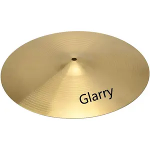 Glarry 18 Inch Copper Alloy Ride Cymbal for Drum Set Gold