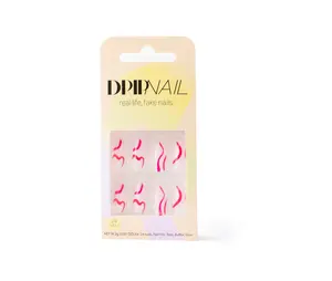 Pink Craze | Almond Nude Pink w/ Hot Pink & White Swirls | Press On Nails