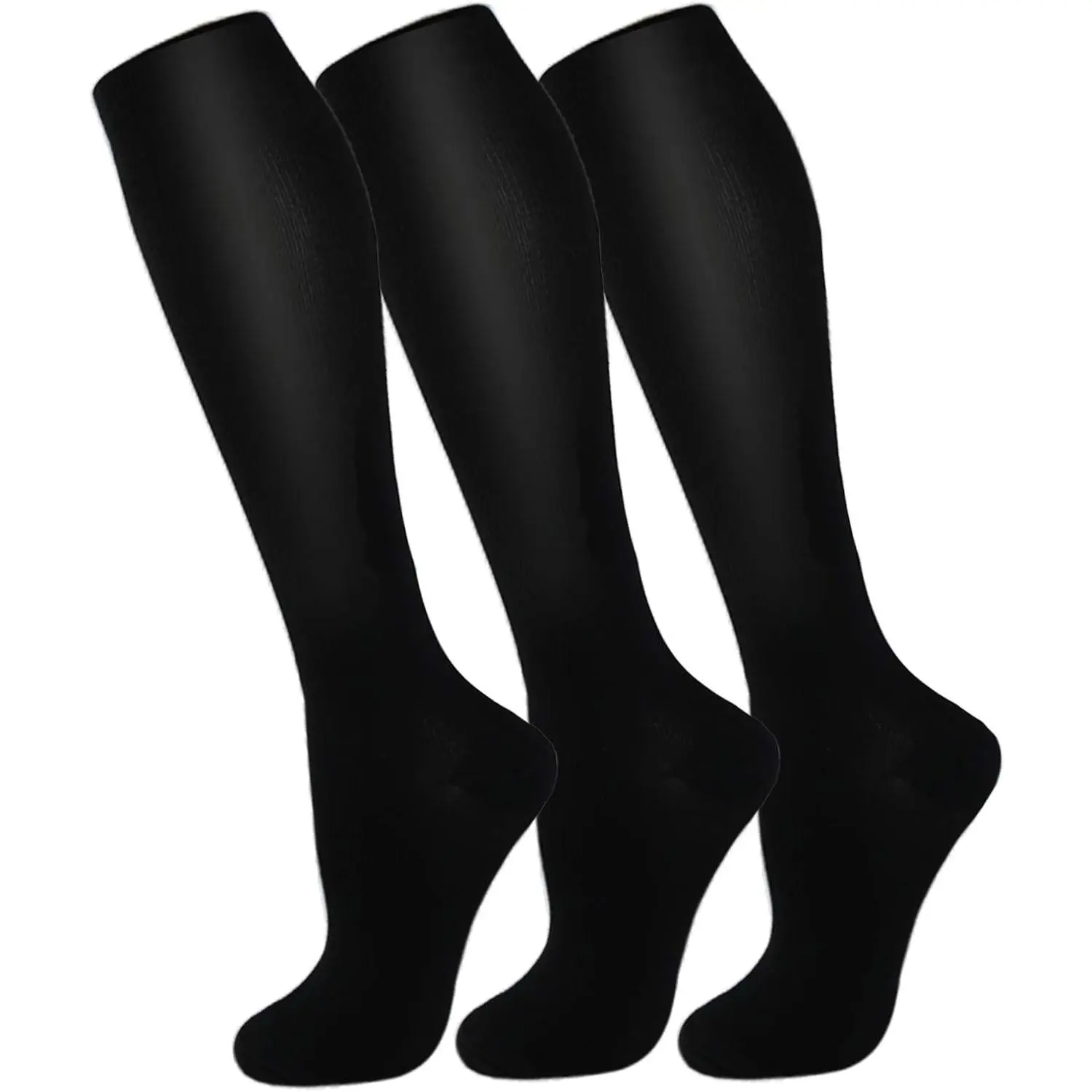 Maternity Compression Socks (3-Pack), Assorted Knee-High Copper Stockings for Circulation and Athletic Support, 032 Assort, Compression Stockings, 035 Navy Blue/Coffee/Turmeric, Copper Blend