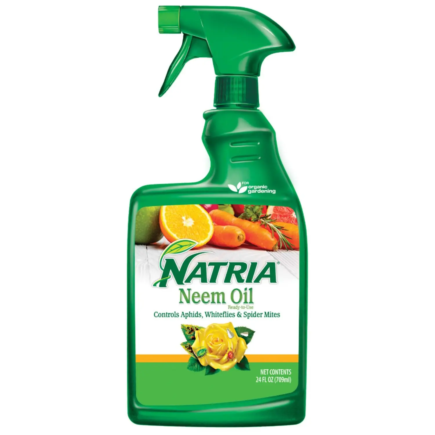 Natria Neem Oil Gardening Spray - 24 oz Ready-to-Use Bottle, Pest & Disease Control for Houseplants, Home Gardens