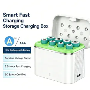 Compatible with AA Lithium Batteries 8 Packs with Fast Charger, Rechargeable 1.5V Long-lasting Large Capacity 3600mWh AA Battery Pack Smart Charging Dock with LED Indicator Light