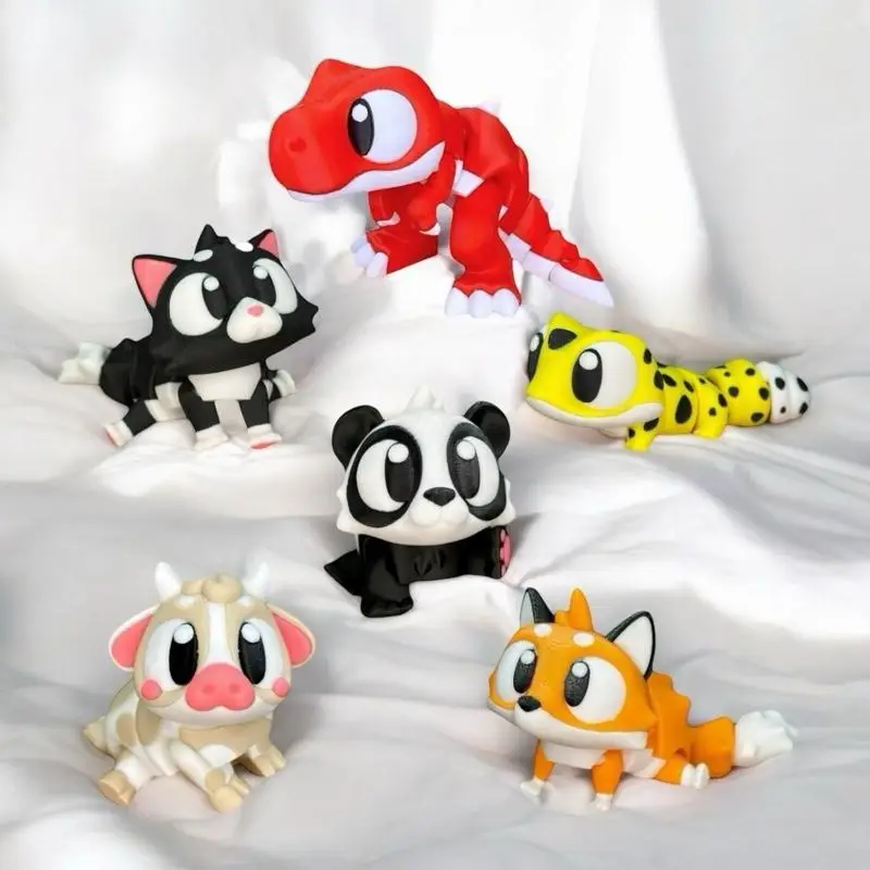 Jumbo Collectible Figurines – Cute 3D Printed Dinos & Animals – Articulated, Colorful, Limited Edition