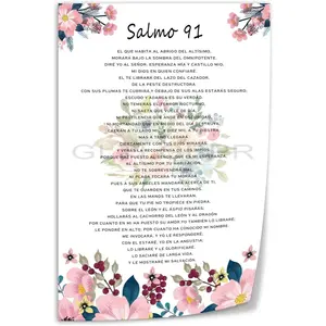 Psalm 91 In Spanish For Wall Poster Spanish Bible Verse De La Bi Pictures For Wall Art Poster Canvas Print Office Bedroom Living Room Aesthetic Decor Poster 16x24inch(40x60cm) Unframe-style-1 Artistic Waterproof Artistic Waterproof Wood