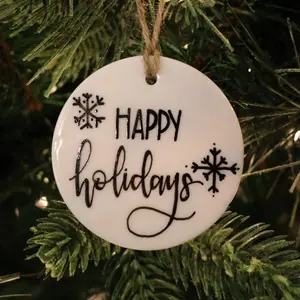 Happy Holidays Ceramic Ornament
