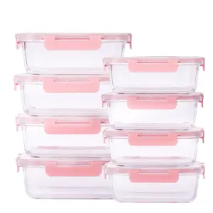 16 Piece (8 lids & 8 Containers) Glass Food Storage Containers with Lids, Meal Prep Containers for Food Storage, Leak Proof.