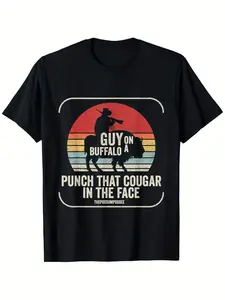 7.5oz Vintage Feng Shui Badger Club Men's T-Shirt, Casual Loose-Fit Long Sleeve Top, All-Season Plain Surface Clothing