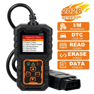 2026 New Upgraded OBD2 Scanner | Automotive Diagnostic Tool. Supports checking engine malfunction lights, clearing trouble codes, real-time data streaming, I/M readiness indicator, vehicle information access and voltage testing.
