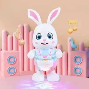 Interactive Electric Drumming Bunny Toy with Music & LED Lights, Animal Beat Drum, Baby Learning Toys, Fun Toy for Toddlers, Perfect Gift for Birthday & Easter