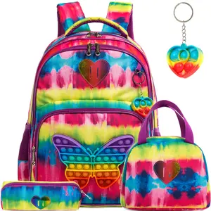 Backpack for Girls Backpacks for Elementary Preschool Student with Lunch Box Pencil Case 3 in 1 Bookbag for Girls for School