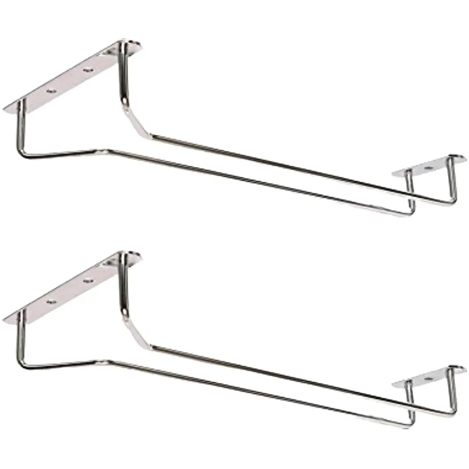 2PC 10" (Polished ) Metal wine glass holder hanger under cabinet
