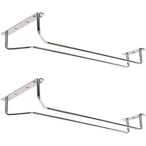 2PC 10" (Polished ) Metal wine glass holder hanger under cabinet