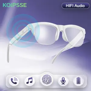 KOIPSSE New smart wireless V5.3 sunglasses, multifunctional glasses, wireless calls, music playback, outdoor sports headphones, rechargeable HIFI sound quality, HD lenses, black technology, unisex, touch, long battery life, UV protection