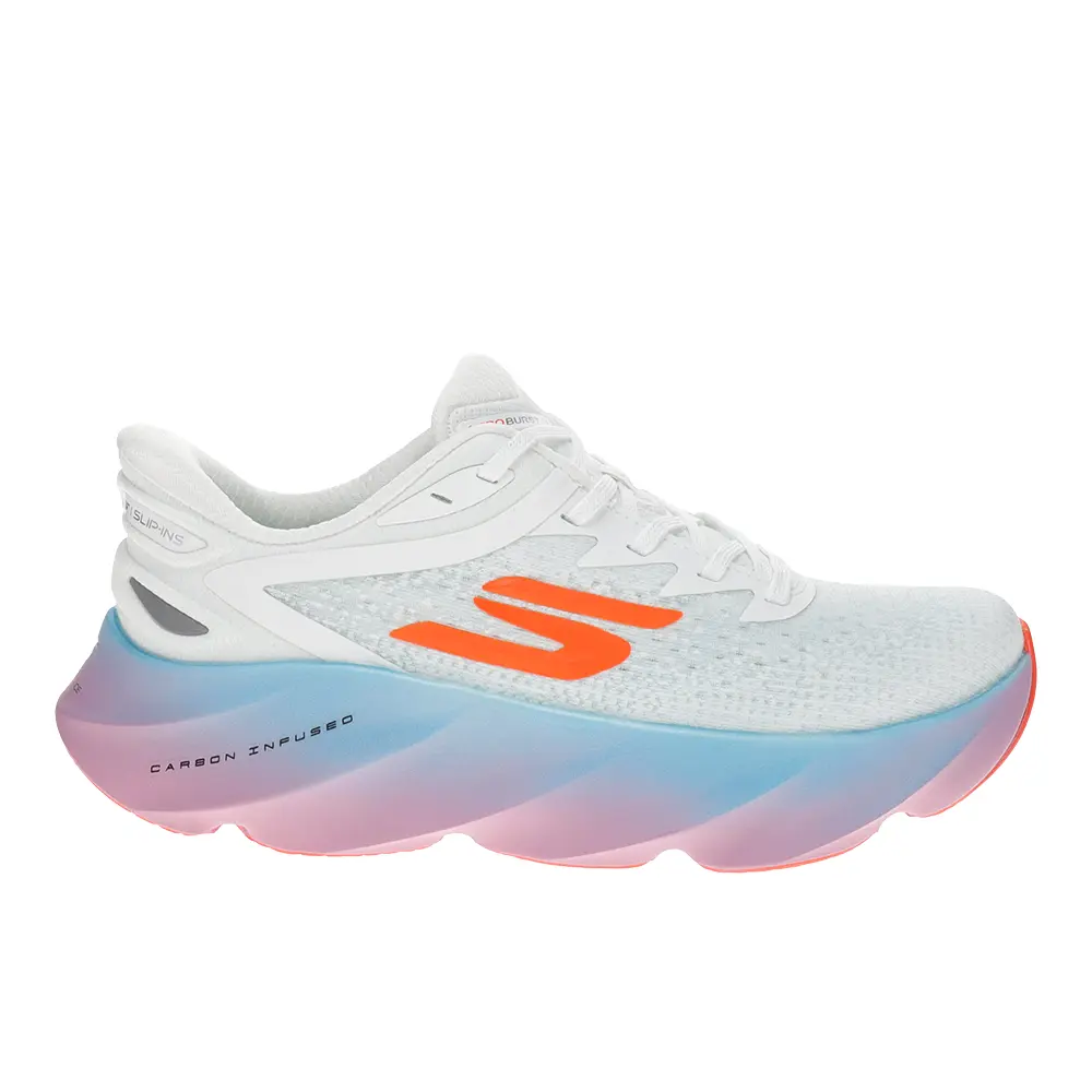 Skechers Womens Aero Burst Slip-Ins Performance Running Sneakers Shoes - White
