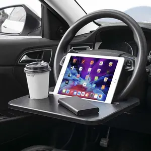 Car Steering Wheel Tray, steering wheel tray, wheel desk tray, car laptop computer desk, car food tray tray for car, Car Steering Wheel Desk Tray Black Car Mounted Small Table for Eating Working Laptop