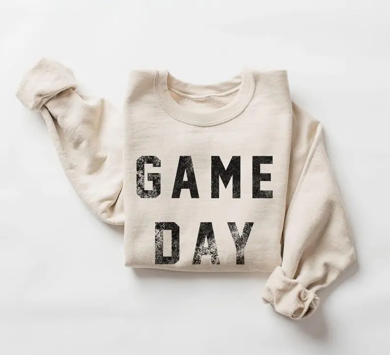 [ Sale off to 50% ] Game Day Sweatshirt - Cute Tailgating Crewneck Pullover - Football Tailgate Outfit - Cozy Sports Fan Fall Boho Unisex Crewneck Sweatshirt