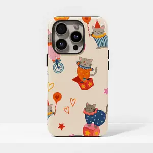 [New Product]The Circus Cat case features a colorful clown kitten for iPhone 17, 16, 15, 14, 13, 12, 11, Pro Max,Samsung Galaxy S23, S22, S21,Ultra.