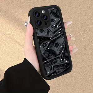 Creative Luxury Money Pattern Phone Case for IPhone 17 Pro Max Plus Air/ 16 15 14 Pro Max 13 12 11  XS Plus Shockproof Non Slip Military-Grade Protection Silicone Cover iphone  15  pro  max  case