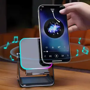 5-in-1 Phone HolderWireless Induction Audio Speaker Stand,3500mAh Rechargeable Emergency Power Supply,360 Degree Rotation °    Adjustable Mobile Tablet Stand with Colorful Ambient Light Gift Suitable for Men and Women, TikTokShopHolidayHaul music box