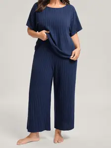 【Summer Turn-Up】Bloomchic Stretchy Pit Strip Solid Loungewear Set SpringStatements 2026 Summer Pick for Mother's Day