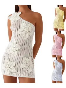 Elegant Lace Midi Dress with V-Neckline and Ruffled Sleeves Floral Embroidery Detail Bodycon Cocktail Dress for Women NONE