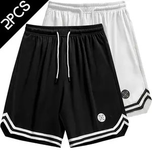 Men's stylish basketball shorts made from ice silk mesh fabric, breathable and moisture-wicking, allowing for quick heat dissipation during exercise.