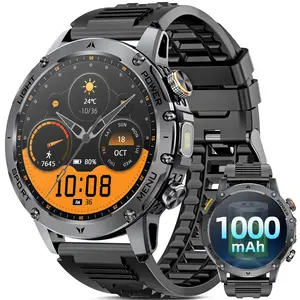 Smart Watch for Men (Make/Answer Calls) with 1000mAh, 1.7" HD Screen Smartwatch with Flashlight, Health Monitor, IP68 Waterproof, 100+ Sports Modes for Android iOS. Wearable Smartphone