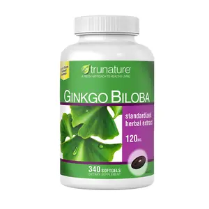 Trunature. Ginkgo Biloba Herbal Extract For Circulation and Overall Wellbeing, 340 Softgels Healthcare Supplement Fitness Edible