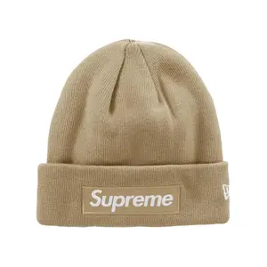 Supreme New Era Box Logo Beanie (FW23) Dark Sand