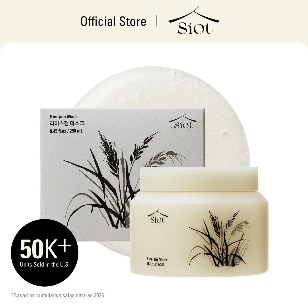 SIOT Rice Jam Mask 8.45oz | Korean Rice Hydrating Wash-Off Face & Body Mask with Gentle Exfoliating, Daily Moisture Care for Smooth, Soft Skin