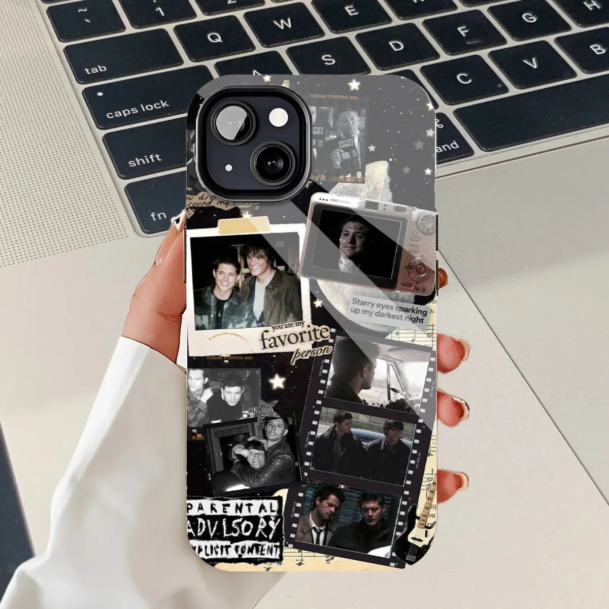 Supernatural Sam TV Show Mosaic Collage Vintage Fan Art Mobile iphone case. PBT+TPU Impact-Resistant Two-Layer Protective Case, Fits iPhone 16/15/14/13/12/11 Pro Max/Plus