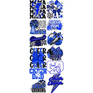 Cheer Gangsheet Blue | Cheer Mom | DTF Transfers | Heat Transfers Cheerleading Crafts Cheerleading Apparel