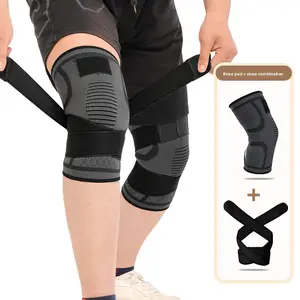 2-Piece unisex sports knee pads pressure support protective gear to relieve joint pain, adjustable strap compression knee pads, high elastic running, jogging, cycling support protective gear