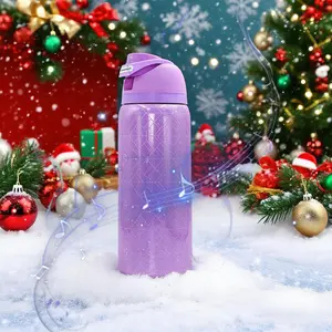 Music Pattern Pink Water Bottle 32oz 945ML with Straw FreeSip Heat Preservation Over 24 Hours Insulates Cold Hot Water Ideal for Camping Work Indoor Outdoor Use