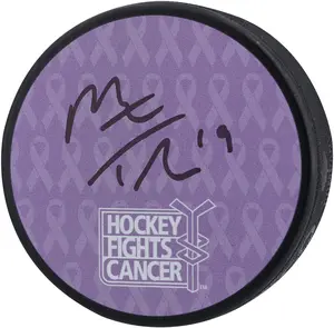 Ilya Mikheyev Vancouver Canucks Autographed Hockey Fights Cancer Hockey Puck - NHL Auctions Exclusive - Fanatics Authentic Certified