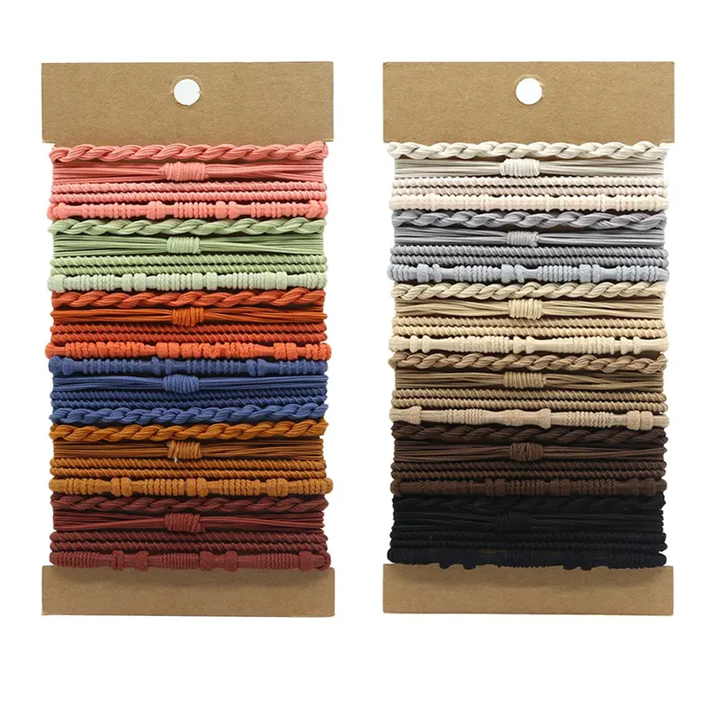 Boho Style Braided Hair Ties, Colorful Hair Ties, High Stretch Hair Ties, Elastic Hair Accessory, Fashionable Hair Accessories, Fashion Hair Accessories for Women & Girls, Hair Scrunchies, Braided Stretchy Bands, Bulk Hair Ties