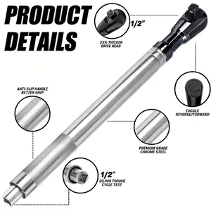 Ratchet Wrench, High Torque, for Car Repair, 1/2 Inch Manual/Automatic Combination Ratchet Extension Tool - Multi-Functional Extension Wrench, Mechanical Repair, Sturdy Construction, Precision Engineering, Home Garage. Ratchet Wrench, Home Garage