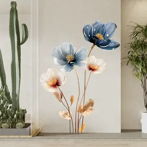 Flower Pattern Wall Sticker, 1 Count Waterproof Anti-fade Removable Wall Decal, Decorative Sticker for Home Living Room Bedroom