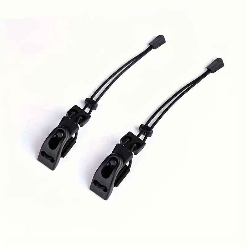 2pcs/4pcs Adjustable Elastic Bungee Cord Clips Backpack Trekking Pole Holders Heavy Duty Quick Lock Strap Fastener For Glamping Hiking Outdoor Summer Travel Must Have