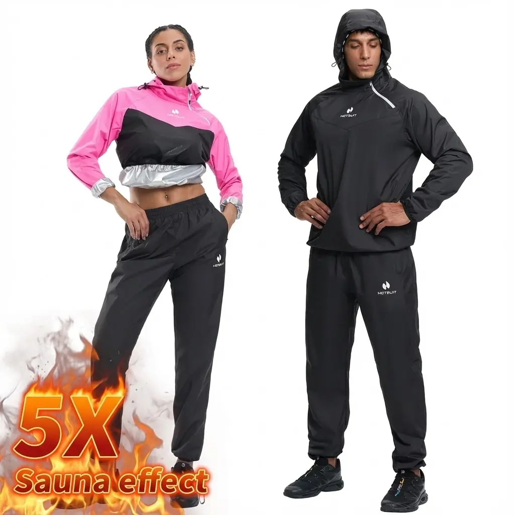 HOTSUIT Unisex Sauna Suit Sportswear | Jacket and Pants Fitness Training Clothes Outdoorfun Athletic Workout Women Men Gym Outfits Gymwear