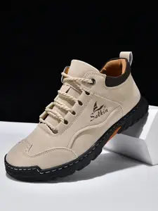 Men's Handmade Casual Shoes, Fashion Low-Top Athletic Sneakers, Large Size Vintage Laced-Up Men's Shoes, Comfortable Wear-Resistant Anti-Slip Rubber Walking Shoes, Sports Shoes