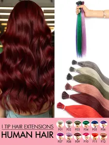 I Tip Hair Extensions Human Hair – Invisible Ombre Cold Fusion Extensions, Silky Straight Hair for Natural Volume, Salon-Quality Seamless Blend for Daily Wear