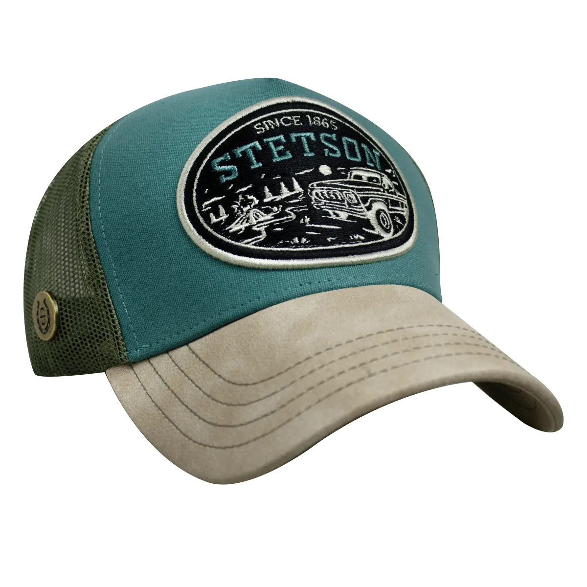 Original Stetson Authentic Trucker Hat Teal and Grey