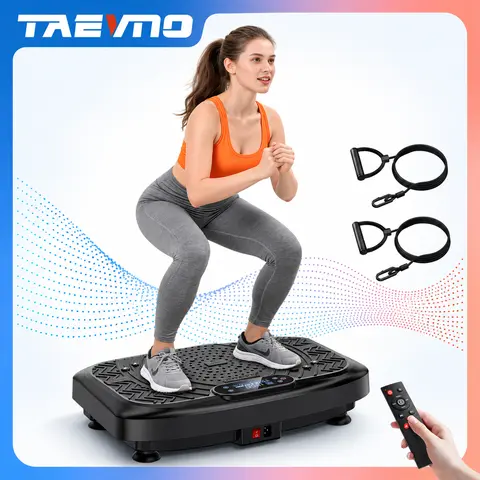 Taevno vibration Plate, Unisex Home Workout Gear, 440lbs Weight Capacity, Quiet Adjustable Compact Design, Bluetooth Remote Control, Lymphatic Drainage, Foot Massage, 10-Minute Efficient Full-Body Workout