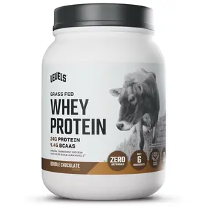 Levels Grass-Fed Whey Protein Powder, Double Chocolate Flavor – Fitness Protein Supplement for Muscle Support
