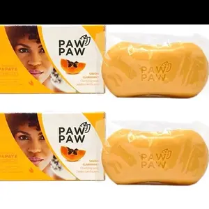 Paw Paw Bar Soap - Papaye Papaya 180g (Pack of 2) - Natural Ingredients for Gentle Skin Cleansing, Vitamin E Extract