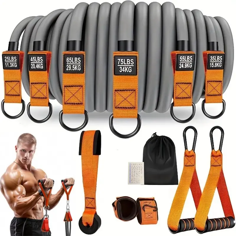 Resistance Bands for Men Heavy Duty Exercise Bands with Handles 300LBS Tension for Muscle Training Strength Yoga Home Gym Equipment