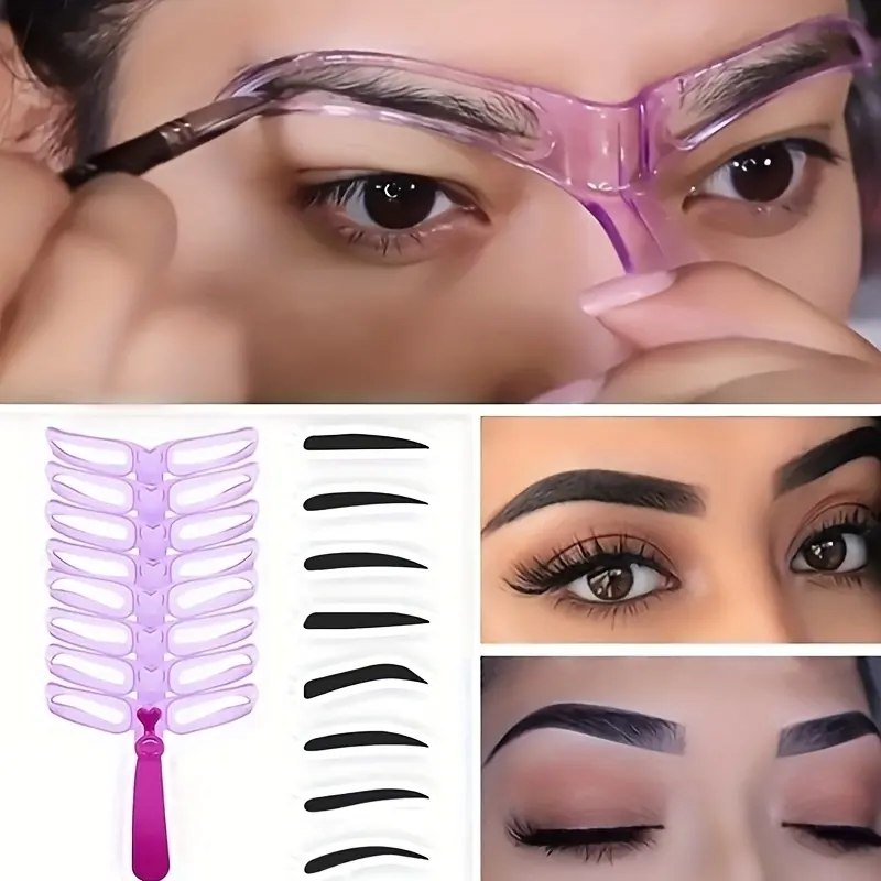 8pcs Eyebrow Drawing Auxiliary Tool Set, Eyebrow Shaping Positioning Tool, Daily Makeup Use Eyebrow Auxiliary Kit, Eyebrow Grooming Kit